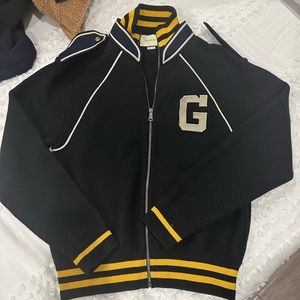 Navy blue Gucci letterman’s Jacket